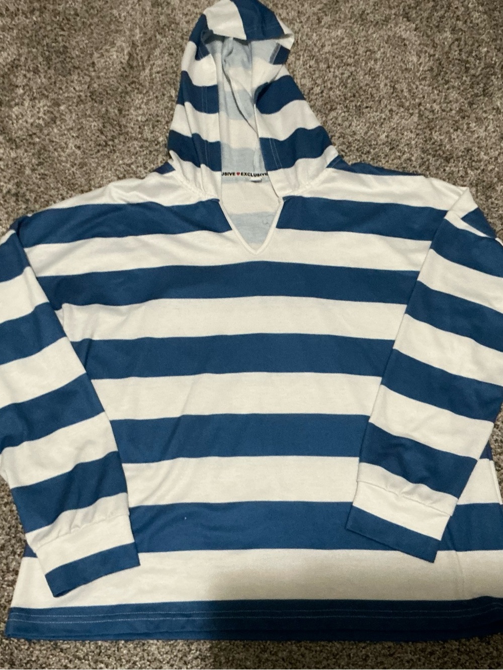Blue & White Stripe Hoodie Set - Picture 2 of 5